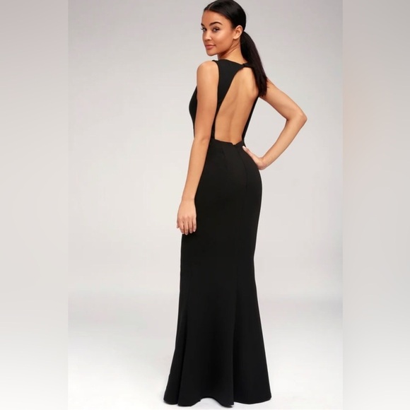 LULUS Mine Black Backless Maxi Dress Size M - Picture 6 of 9